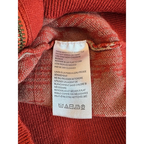 BDG Chandler Geometric Zip-up Sweater Knit Red Mock Neck Cropped Seen on TV Cozy - Picture 13 of 13